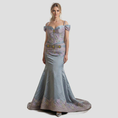 Bold Pastel Dream Off-Shoulder Gown for Unforgettable Evenings