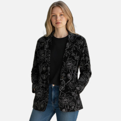 Black & Silver Enhanced Blazer - Power Dressing Perfected