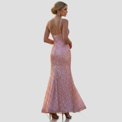 Dazzling Pink Sequin Gown: Ultimate Glamour Showstopper