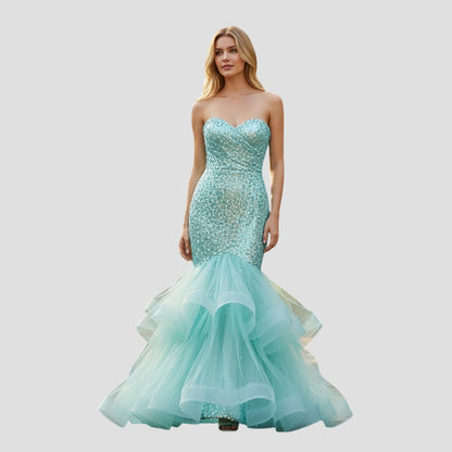 Aqua Dreamy Sparkle Mermaid Dress