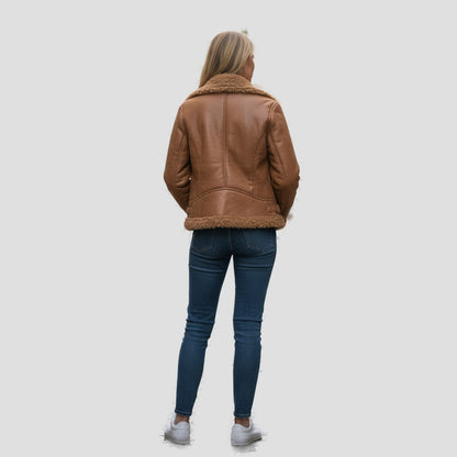 Fierce Cognac Reversible Shearling Jacket: Cozy Command for Every Adventure