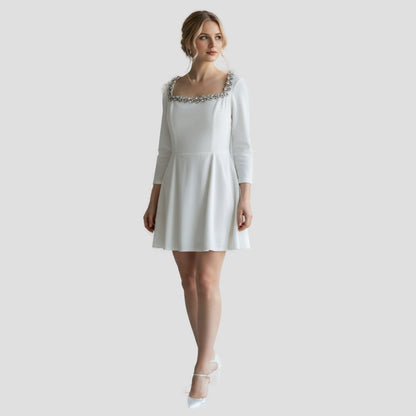 Dazzling White Embellished Dress for Unforgettable Moments