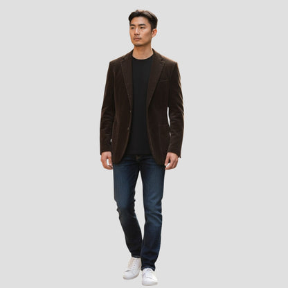 Chic Chocolate Velvet Blazer: Class Meets Cozy!