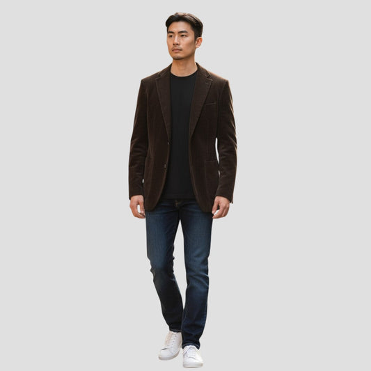 Chic Chocolate Velvet Blazer: Class Meets Cozy!