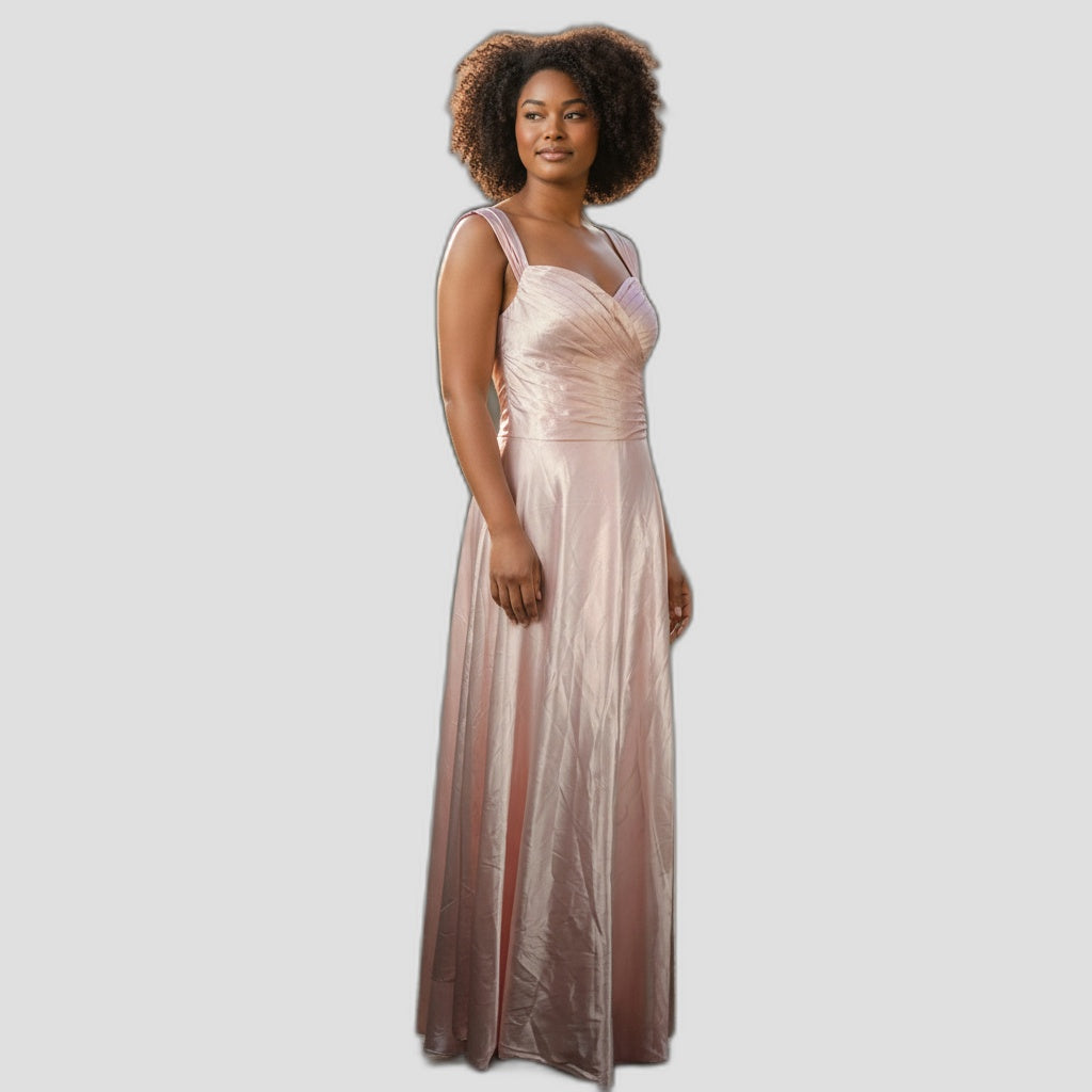 Blushing Belle Lace-Up Evening Gown