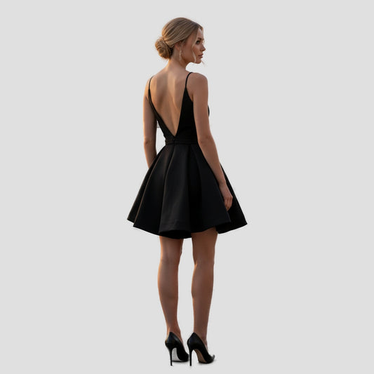 Vibrant Black Skater Dress: Effortlessly Chic Evening Wear