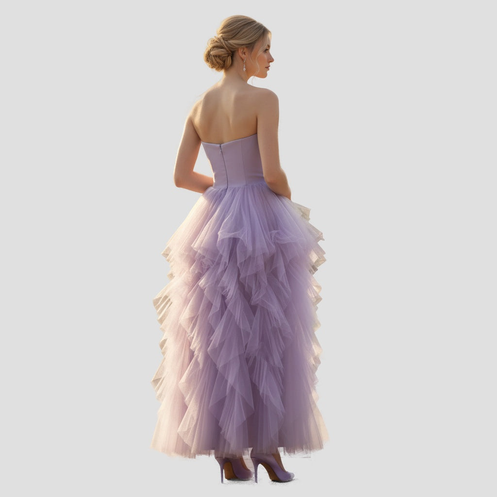 Dazzling Lavender Tulle Gown: Purple Power for Bold Entrances