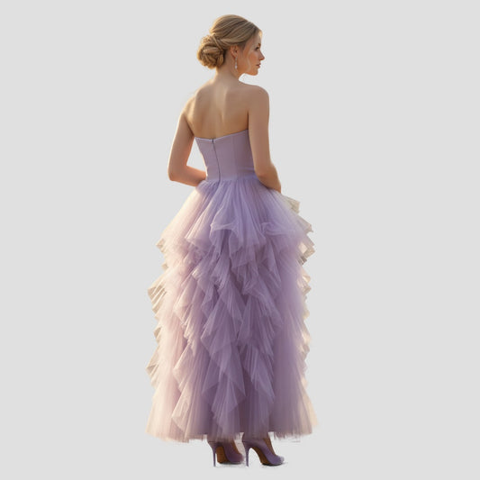 Dazzling Lavender Tulle Gown: Purple Power for Bold Entrances