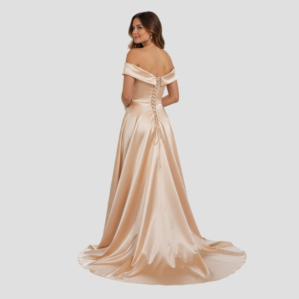 Peach Dreams Satin Ballgown - Feel Like Royalty!