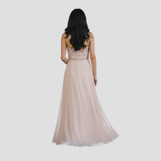 Glamorous Blush Dream Gown with Dazzling Sequins for Celebrations