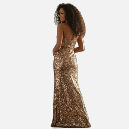 Sparkle Like You Mean It: Sequin Strapless Evening Gown
