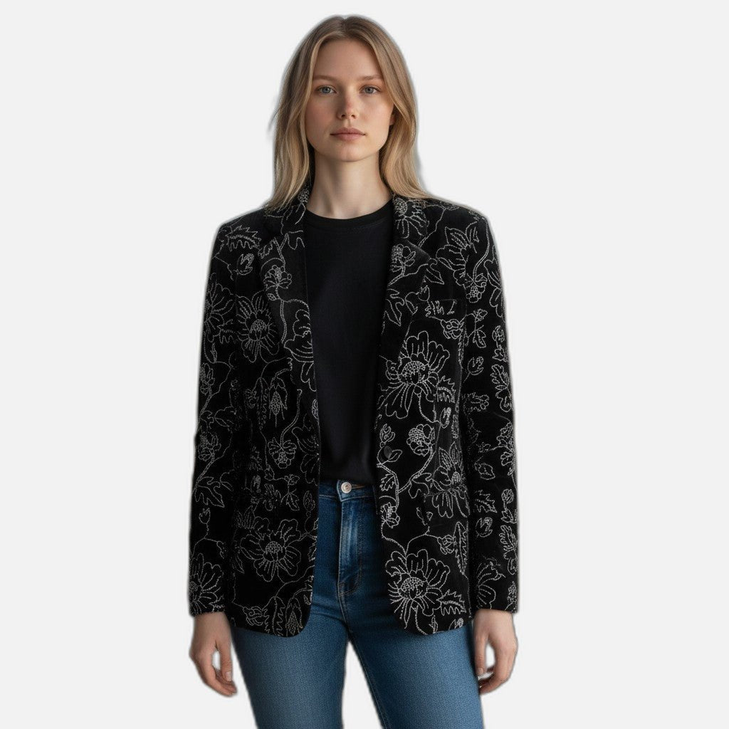 Black & Silver Enhanced Blazer - Power Dressing Perfected