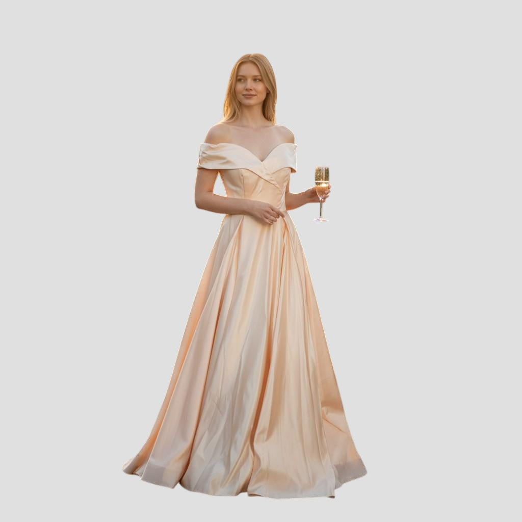 Peach Dreams Satin Ballgown - Feel Like Royalty!