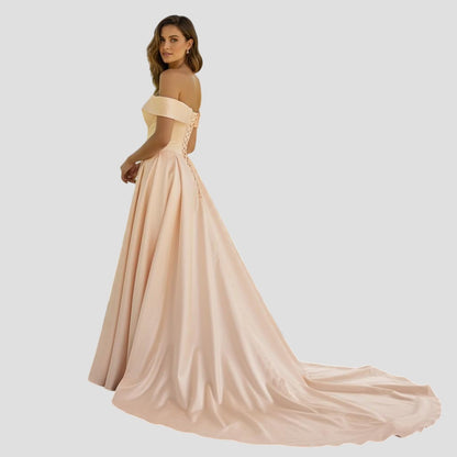 Peach Dreams Satin Ballgown - Feel Like Royalty!