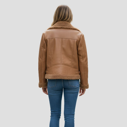 Fierce Cognac Reversible Shearling Jacket: Cozy Command for Every Adventure