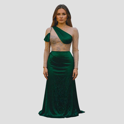 Glamour Unleashed: Sequined Emerald Dream Dress