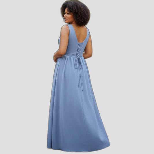 Serenity Slate Maxi Dress: Flow with a Twist!