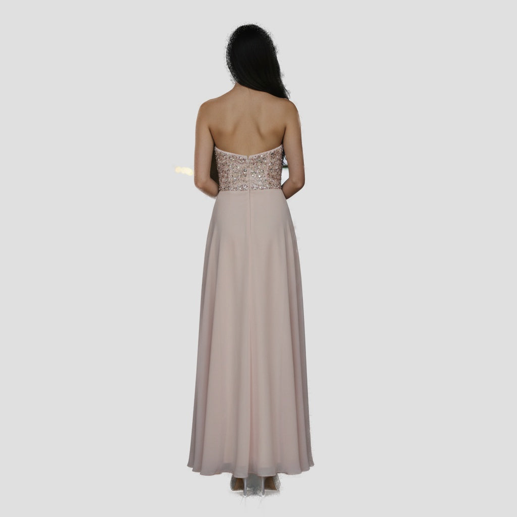 Glamorous Blush Dream Gown with Dazzling Sequins for Celebrations