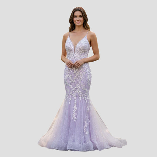 Lavender Dream Mermaid Gown: Float Like a Fairy, Shine Like a Star
