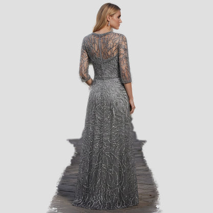 Show-Stopping Silver Sequin Symphony Dress for Gala Nights