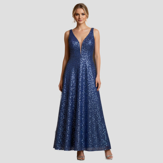 Dazzling Midnight Sequin Gown: Show-Stopping Glam