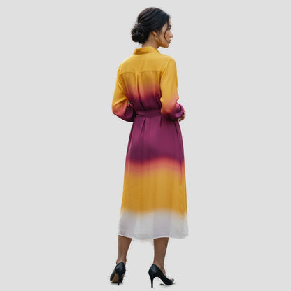 Sunset Satin Wrap Dress – Unleash Your Bold Spirit