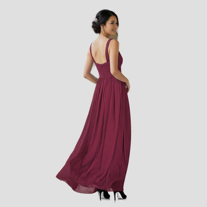Berry Chiffon Gown - Transformative Evening Drama