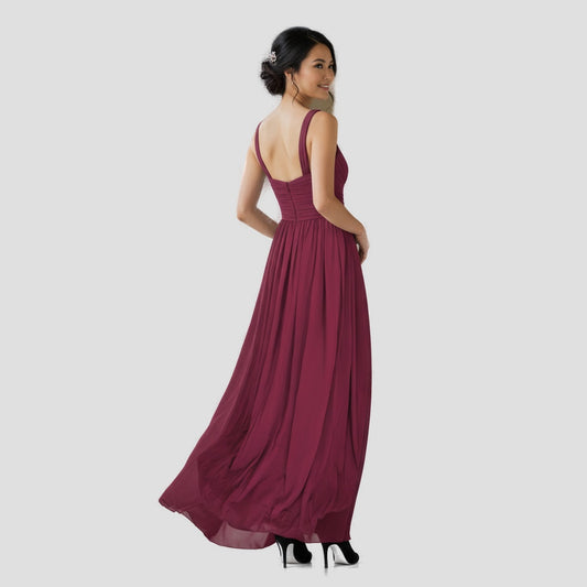 Berry Chiffon Gown - Transformative Evening Drama