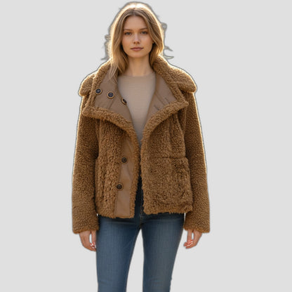 Fierce Cognac Reversible Shearling Jacket: Cozy Command for Every Adventure