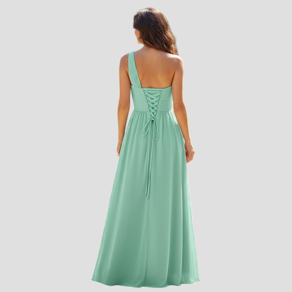 Seafoam Dream: The One-Shoulder Whisper Dress