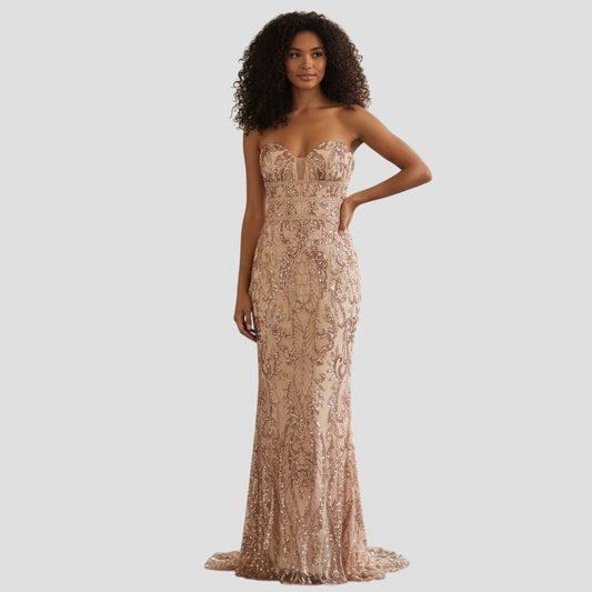 Glamour Goddess Sequined Evening Gown