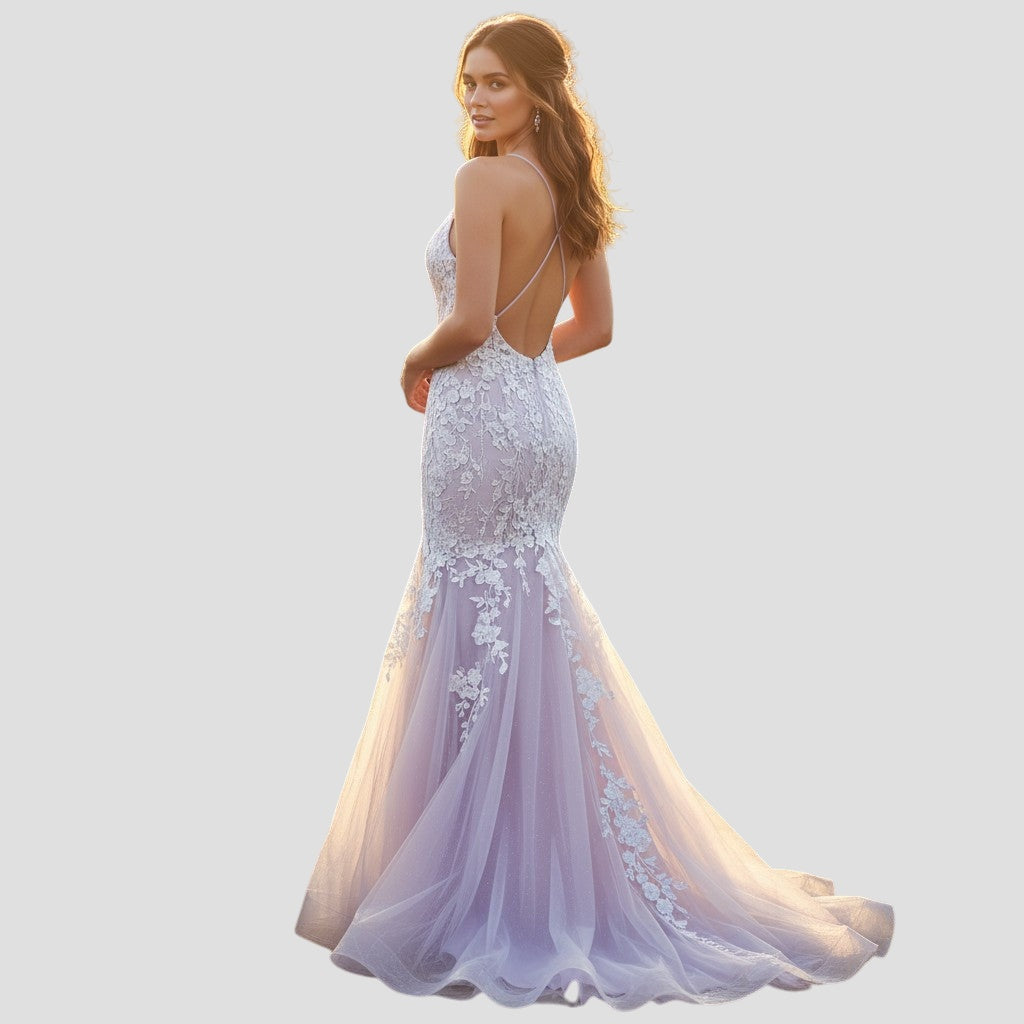 Lavender Dream Mermaid Gown: Float Like a Fairy, Shine Like a Star
