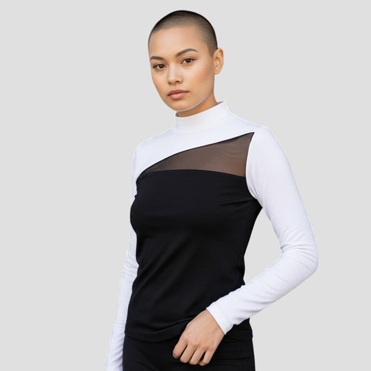 Chic Long Sleeve Top with Sheer Detail