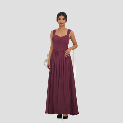 Berry Chiffon Gown - Transformative Evening Drama