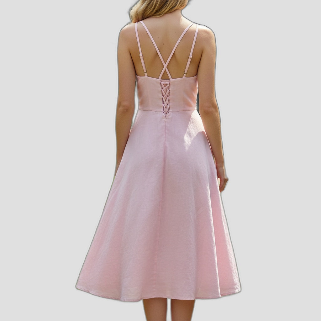 Elegant Pink Chiffon Dress for Wedding & Formal Events