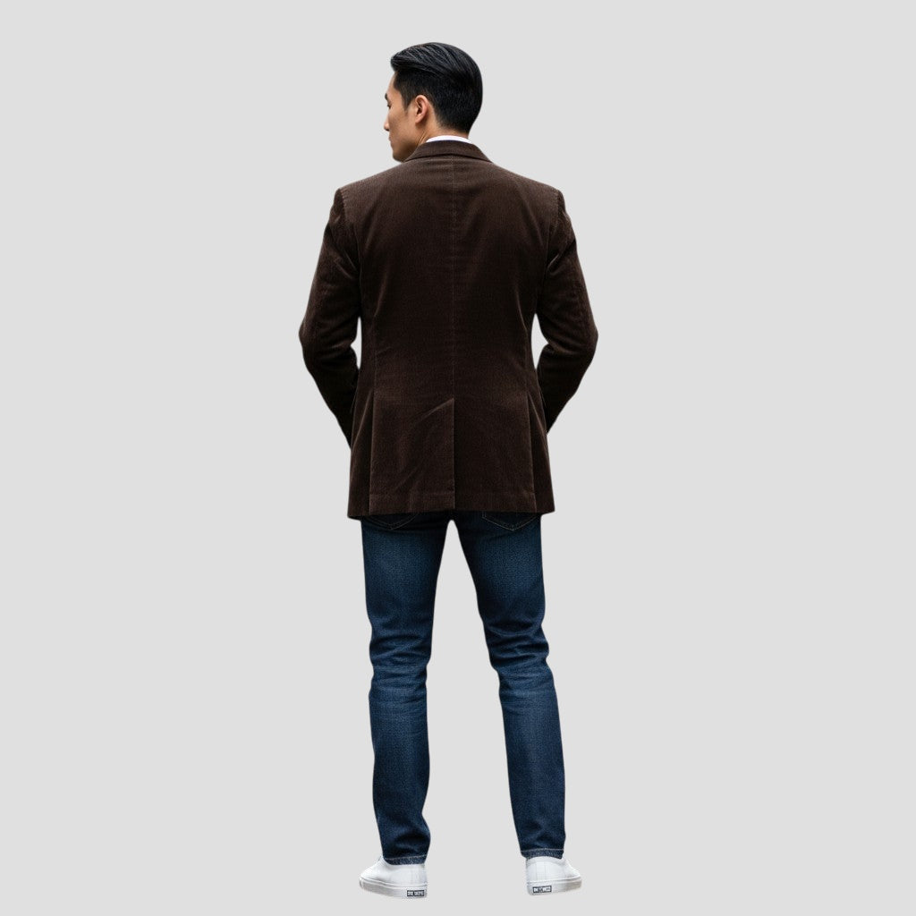 Chic Chocolate Velvet Blazer: Class Meets Cozy!