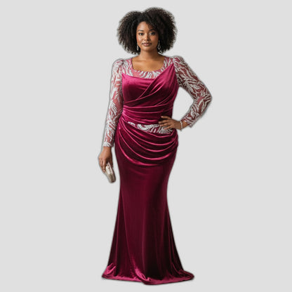 Burgundy Glamour: The Showstopper Evening Dress