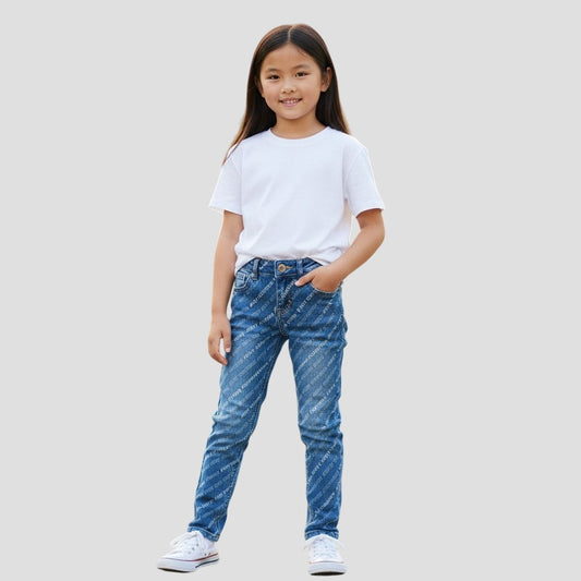 AO Print Medium Wash Kids Jeans - Because Basic is Boring