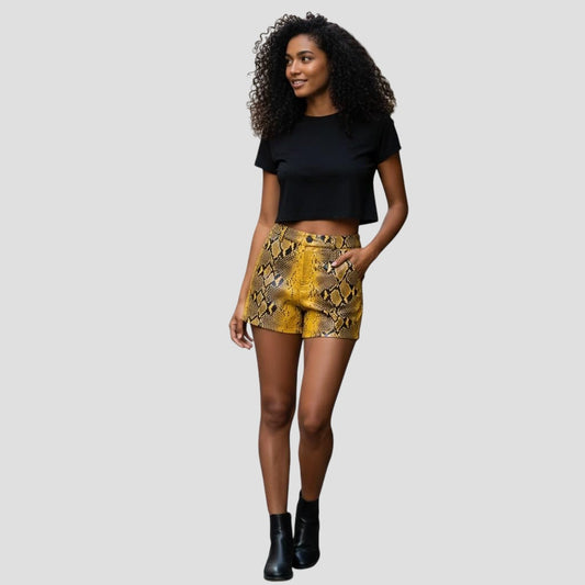 Wild Side Python Print Women's Casual Shorts