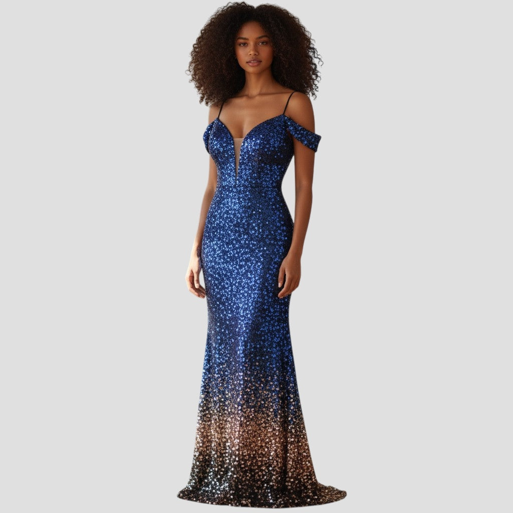 Starry Night Glamour Gown: Shine Like the Cosmos!