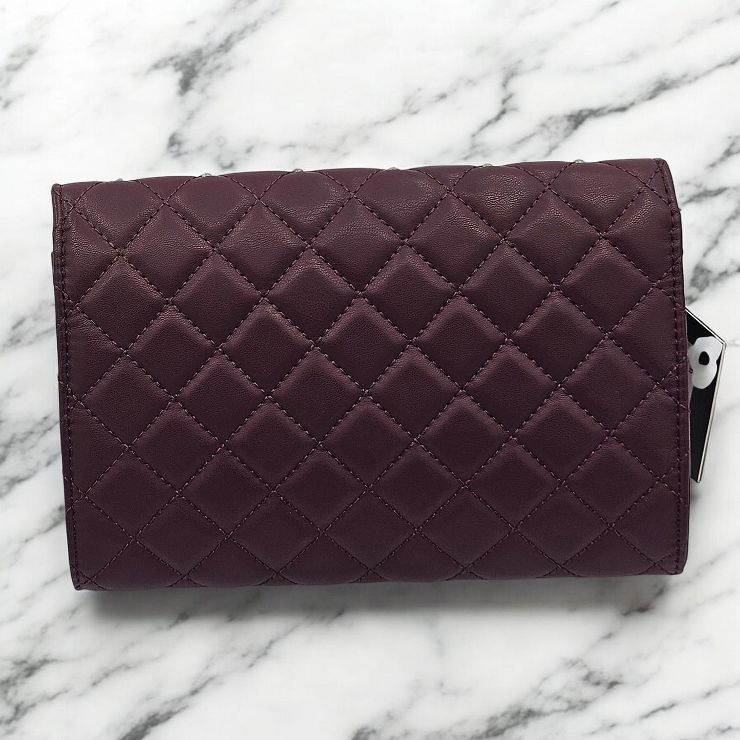 Chic Quilted Plum Wallet with Studded Flair
