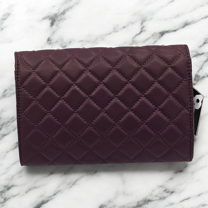 Chic Quilted Plum Wallet with Studded Flair