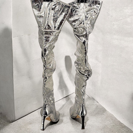 Glamour Thigh-High Boots - Shine Like You Mean It!