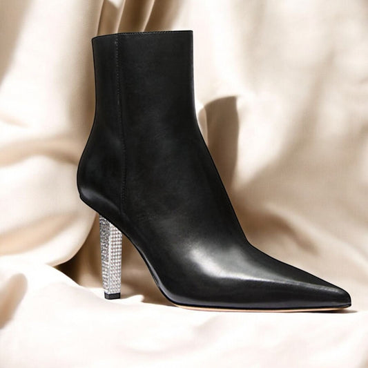 Halle Embellished Leather Ankle Boot