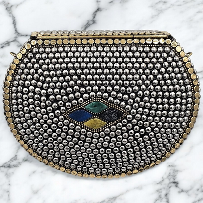 Funky Geometric Studded Clutch - Sparkle Like You Mean It!