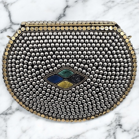Funky Geometric Studded Clutch - Sparkle Like You Mean It!