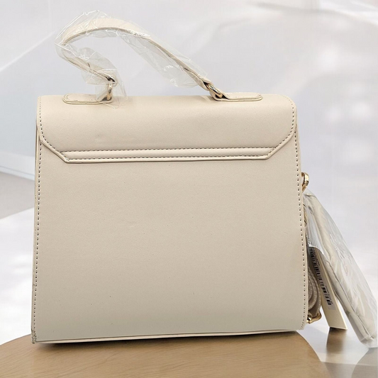 Elegant V-Logo Satchel with Bonus Petite Pouch