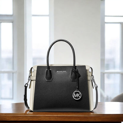 Mercer Medium Color-Block Leather Belted Satchel