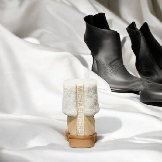 Julia Faux Fur Trim Metallic Leather Boot