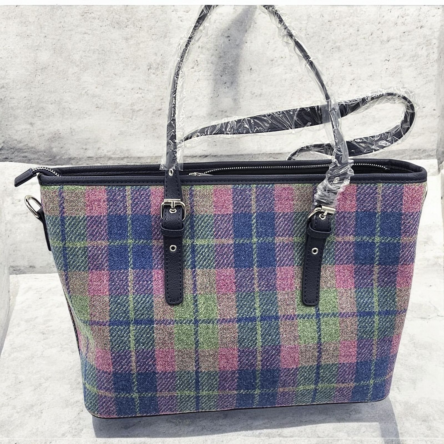 Glen Affric Harris Tweed Check Tote Bag - Colorful & Classy!
